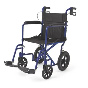 basic aluminum transport chair with 12 wheels