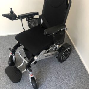 new opened assembled powered wheel chair..